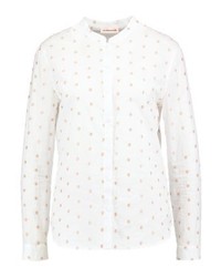 weiße gepunktete Bluse mit Knöpfen von Custommade