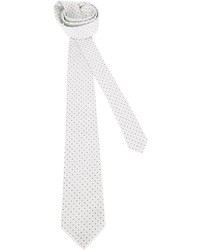 weiße gepunktete Krawatte von Christian Dior