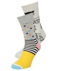 weiße gepunktete Socken von Happy Socks