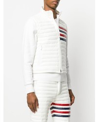 weiße gesteppte ärmellose Jacke von Thom Browne