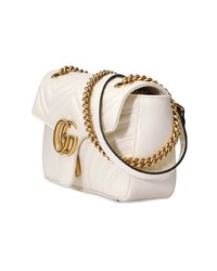 weiße gesteppte Leder Umhängetasche von Gucci