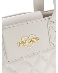 weiße gesteppte Shopper Tasche aus Leder von Love Moschino