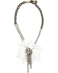 weiße Halskette mit Blumenmuster von Lanvin