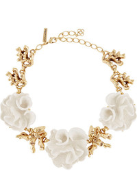 weiße Halskette mit Blumenmuster von Oscar de la Renta