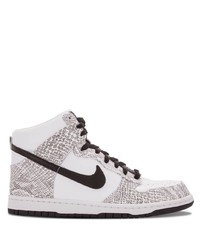 weiße hohe Sneakers aus Leder mit Schlangenmuster von Nike