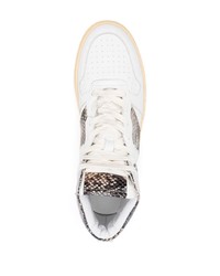 weiße hohe Sneakers aus Leder mit Schlangenmuster von Rhude