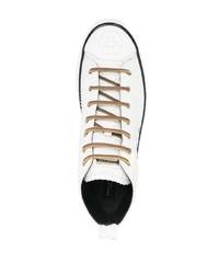weiße hohe Sneakers aus Leder mit Schlangenmuster von Philipp Plein