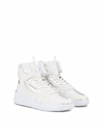 weiße hohe Sneakers aus Leder mit Schlangenmuster von Giuseppe Zanotti