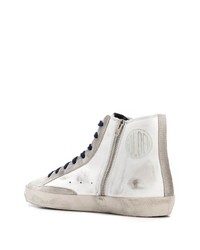 weiße hohe Sneakers aus Leder mit Sternenmuster von Golden Goose