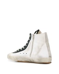 weiße hohe Sneakers aus Leder mit Sternenmuster von Golden Goose