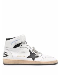 weiße hohe Sneakers aus Leder mit Sternenmuster von Golden Goose