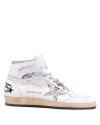 weiße hohe Sneakers aus Leder mit Sternenmuster von Golden Goose