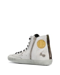 weiße hohe Sneakers aus Leder mit Sternenmuster von Golden Goose