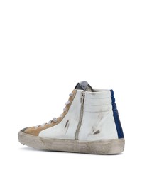 weiße hohe Sneakers aus Leder mit Sternenmuster von Golden Goose