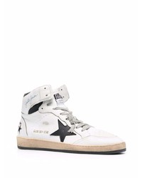 weiße hohe Sneakers aus Leder mit Sternenmuster von Golden Goose