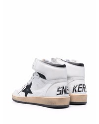 weiße hohe Sneakers aus Leder mit Sternenmuster von Golden Goose