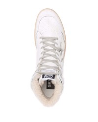 weiße hohe Sneakers aus Leder mit Sternenmuster von Golden Goose