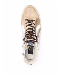 weiße hohe Sneakers aus Leder mit Sternenmuster von Golden Goose