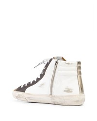 weiße hohe Sneakers aus Leder mit Sternenmuster von Golden Goose