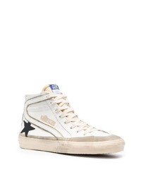 weiße hohe Sneakers aus Leder mit Sternenmuster von Golden Goose