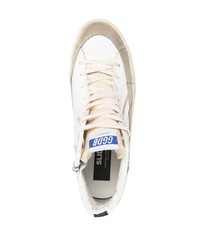 weiße hohe Sneakers aus Leder mit Sternenmuster von Golden Goose