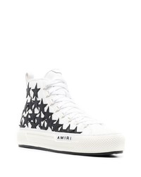 weiße hohe Sneakers aus Leder mit Sternenmuster von Amiri