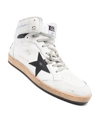 weiße hohe Sneakers aus Leder mit Sternenmuster von Golden Goose