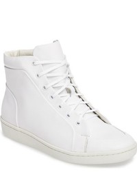 weiße hohe Sneakers aus Leder