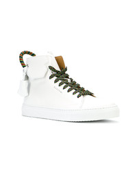 weiße hohe Sneakers aus Leder von Buscemi