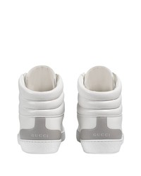 weiße hohe Sneakers aus Leder von Gucci