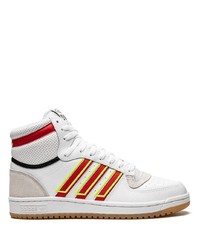 weiße hohe Sneakers aus Leder von adidas