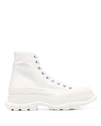 weiße hohe Sneakers aus Leder von Alexander McQueen