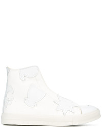 weiße hohe Sneakers aus Leder von Alexander McQueen