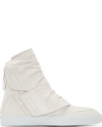 weiße hohe Sneakers aus Leder von Alexandre Plokhov
