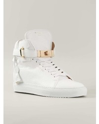 weiße hohe Sneakers aus Leder von Buscemi