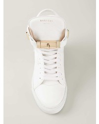 weiße hohe Sneakers aus Leder von Buscemi