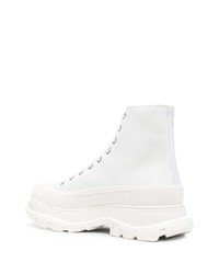 weiße hohe Sneakers aus Leder von Alexander McQueen