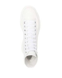 weiße hohe Sneakers aus Leder von Alexander McQueen