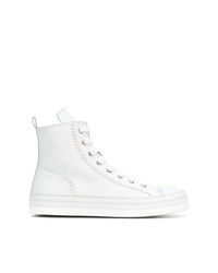 weiße hohe Sneakers aus Leder von Ann Demeulemeester