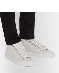 weiße hohe Sneakers aus Leder von Balenciaga