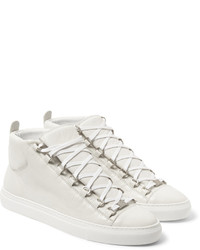 weiße hohe Sneakers aus Leder von Balenciaga