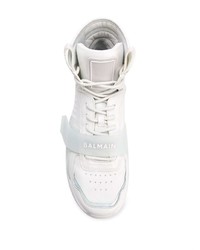 weiße hohe Sneakers aus Leder von Balmain