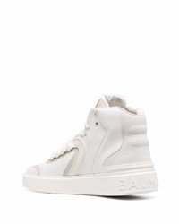 weiße hohe Sneakers aus Leder von Balmain