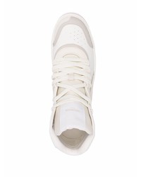 weiße hohe Sneakers aus Leder von Balmain