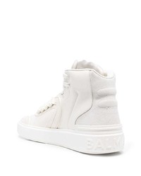 weiße hohe Sneakers aus Leder von Balmain