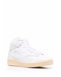 weiße hohe Sneakers aus Leder von Jil Sander