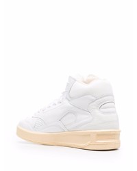 weiße hohe Sneakers aus Leder von Jil Sander