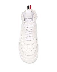 weiße hohe Sneakers aus Leder von Thom Browne