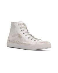 weiße hohe Sneakers aus Leder von Saint Laurent