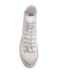 weiße hohe Sneakers aus Leder von Saint Laurent